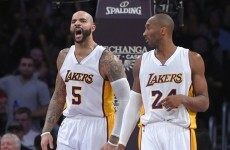Kobe Bryant is not impressed with your fighting skills Carlos Boozer