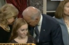 Joe Biden tries to give girl kiss on the cheek, gets rejected