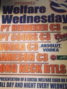 There will be no Welfare Wednesday drinks tonight