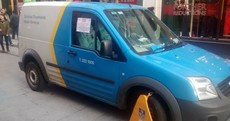 A Dublin City Council van was clamped on Grafton Street today