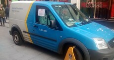 A Dublin City Council van was clamped on Grafton Street today