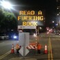 Someone hacked an LA traffic sign to say "Read a f***ing book"