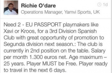 Agent uses Linkedin to find 'playmakers like Xavi or Kroos'