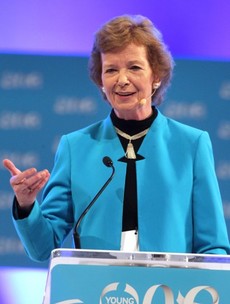 Mary Robinson is back in town ... to discuss Ireland's recovery