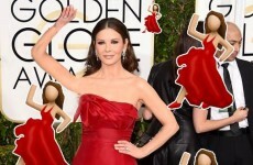Catherine Zeta Jones was at the Golden Globes as the red dancing lady emoji