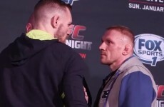 Conor McGregor and Dennis Siver have come face to face in Boston