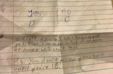 Girl writes note to her crush, gets a surprisingly deep response