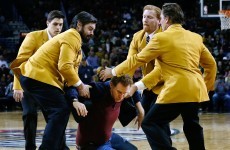 Will Ferrell hits cheerleader in the head with basketball, gets 'escorted' from stadium