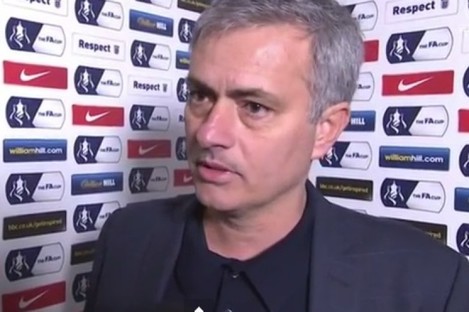 Mourinho talking after the final whistle. 