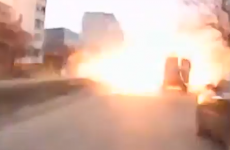 Watch: Dashboard cam captures moment of deadly rocket attack in Ukraine