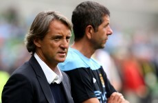 WATCH: Mancini reacts to Man City's Dublin success