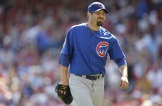 Cubs pitcher John Grabow caught a home run ball with his cap last night