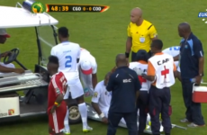 The medical cart driver at the AFCON deserves 4 penalty points for almost parking on a player