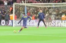Leo Messi doesn't really get the concept of 'warming up the keeper'