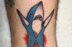 Welp, someone got a 'left shark' tattoo