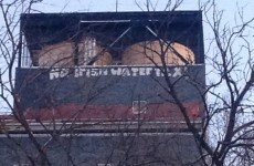 'No Irish Water Tax' graffiti on New York building