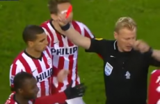 Dutch football had the quickest sending off in its history last night