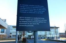 DCU should have probably hired a proofreader before erecting this sign...