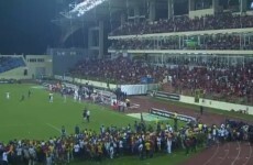 Chaotic scenes as African Cup of Nations semi-final interrupted by crowd trouble