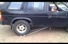 This guy's truck won't reverse, so he's created an ingenious solution