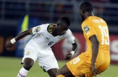 An Ivory Coast and a Ghana player made a mess of headbutting each other in the AFCON final