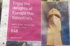 This smutty Valentine's ad from a travel website is terrifically unsubtle