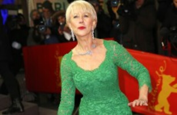 Helen Mirren falls up the stairs, still manages to look amazing