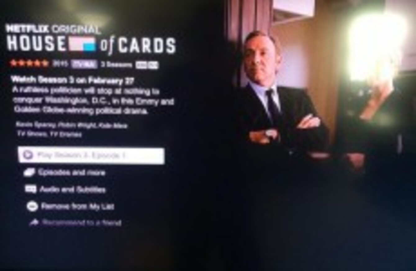 house of cards removed from netflix