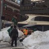 A 43-foot yacht got stuck in the snow in Boston and blocked traffic for hours