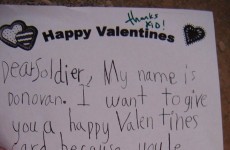 Kid inadvertently sends deeply depressing Valentine's Day card to soldier