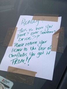 Someone in Dun Laoghaire REALLY doesn't tolerate bad parkers