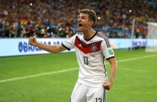 Thomas Müller's impression of Cristiano Ronaldo's flurry of stepovers is dead on