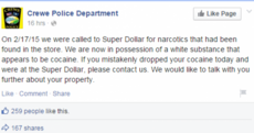 Shopper 'mistakenly drops' cocaine while in the supermarket