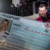 Leinster fans present Nigel Owens with a new passport