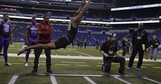 A wannabe NFL player may have just broken a world record at the Combine