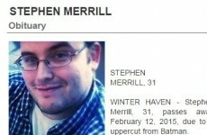 This man's obituary says he died "due to an uppercut from Batman"