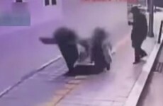 Pair swallowed by sinkhole in pavement after getting off bus