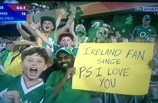 This new* Ireland supporter has the best sign of the Cricket World Cup