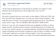 Dublin hotel lashes out at Ed Sheeran fans in scathing Facebook post