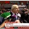 London mayor Johnson brandishes a broom on the streets of the city
