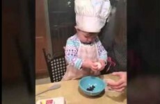 Sorry but this 1-year-old is already way better at cracking eggs than you are