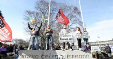 Heavy garda presence as water protesters march on RTÉ