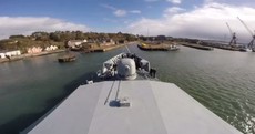 This timelapse video of the LÉ Samuel Beckett heading to dry-dock is strangely hypnotic