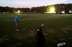 Tiger Woods was all alone on the driving range at 6:30 this morning