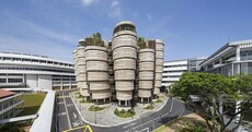 The university building that looks like sticks of bamboo