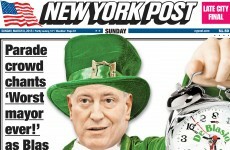 Mayor winds up Irish community so much he makes NY Post front page