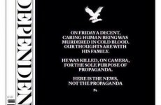 This striking newspaper cover won front page of the year last night
