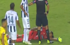 Goalkeeper pretends to be knocked unconscious to avoid sending off