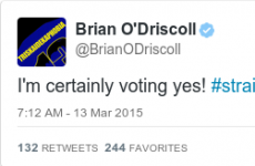 Brian O'Driscoll tweeted his support of marriage equality and everyone is delighted