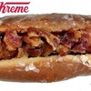 Would you try this bacon-topped hot dog in a doughnut bun?